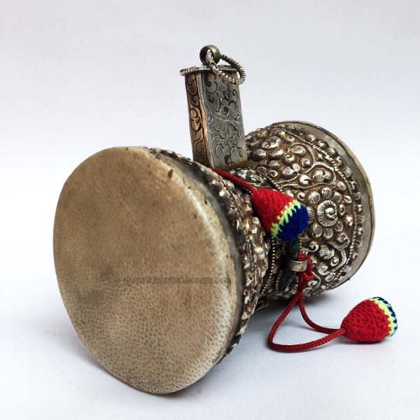 Tibetan Chöd Damaru Crystal with Real Silver