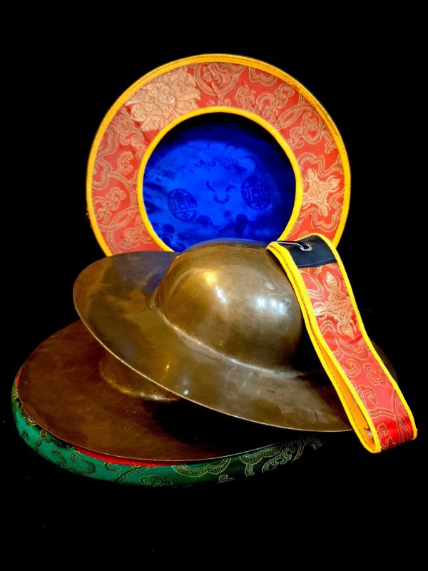 Nepali Traditional Musical Instrument – Jhymata (Large Cymbal) with Cover