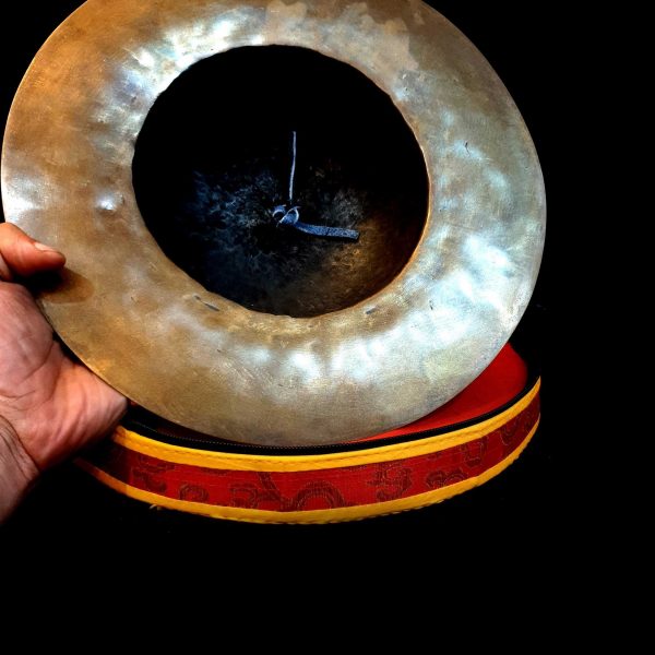 Nepali Traditional Musical Instrument – Jhymata (Large Cymbal) with Cover