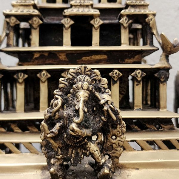 Traditional Handmade Oil Lamp of Krishna Temple with Ganesh Statue