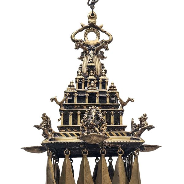 Traditional Handmade Oil Lamp of Krishna Temple with Ganesh Statue