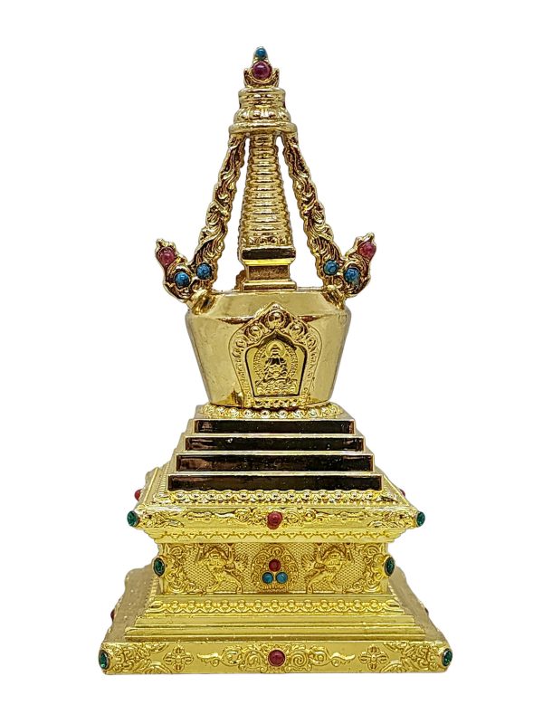 Stupa – Buddhist Statue with Stone Setting