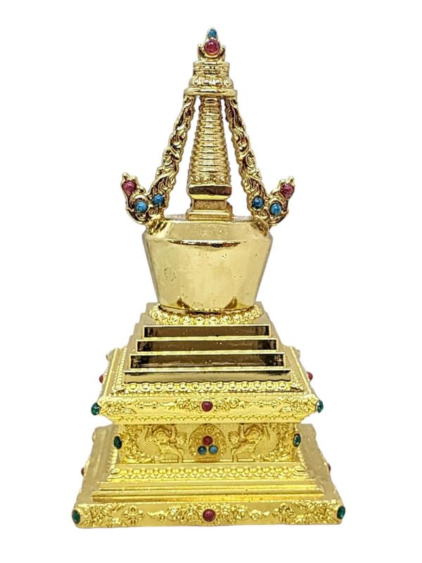 Stupa – Buddhist Statue with Stone Setting