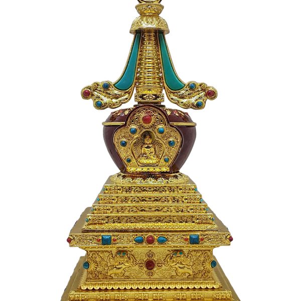 Metal Stupa – Sacred Monument Representing Enlightenment