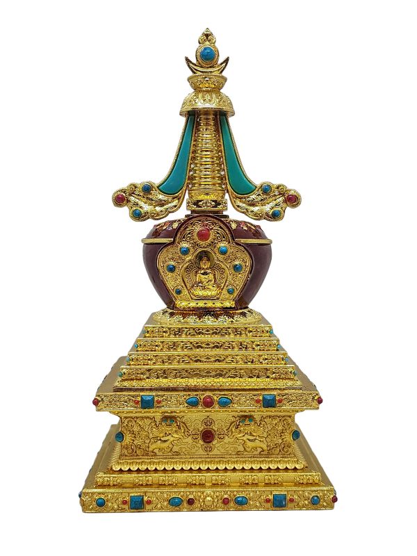 Metal Stupa – Sacred Monument Representing Enlightenment