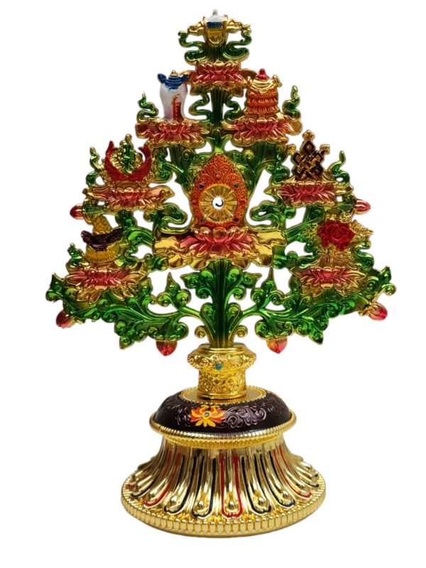 Metal Ashtamangala Tree – Handmade Ritual Sculpture