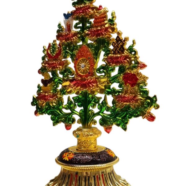 Metal Ashtamangala Tree – Handmade Ritual Sculpture