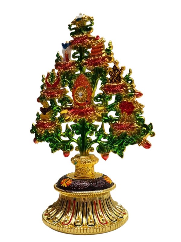 Metal Ashtamangala Tree – Handmade Ritual Sculpture