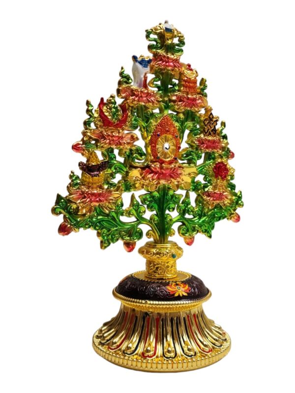Metal Ashtamangala Tree – Handmade Ritual Sculpture