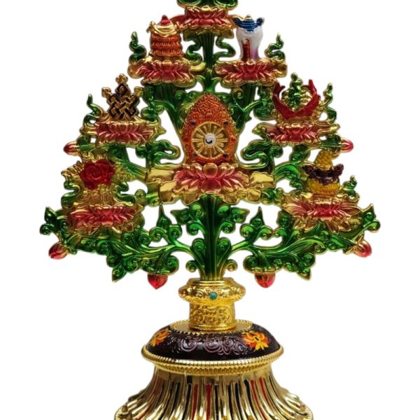 Metal Ashtamangala Tree – Handmade Ritual Sculpture