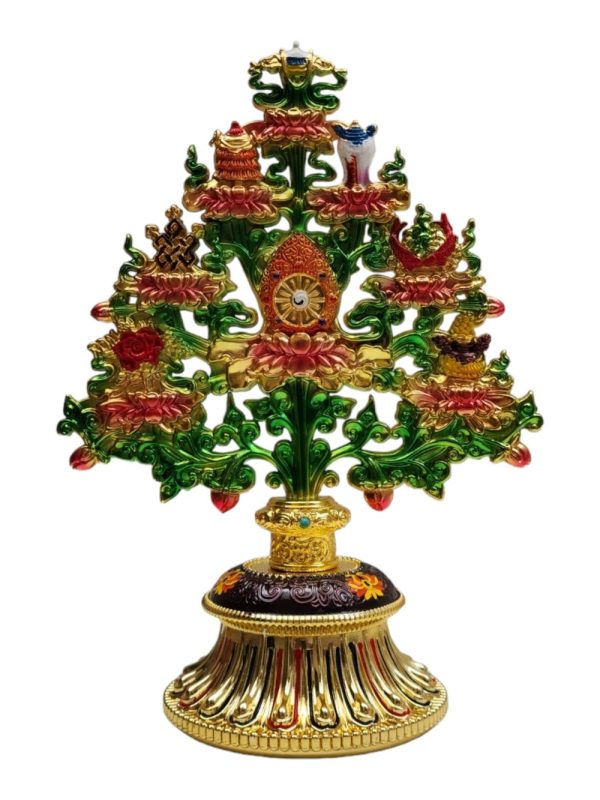 Metal Ashtamangala Tree – Handmade Ritual Sculpture
