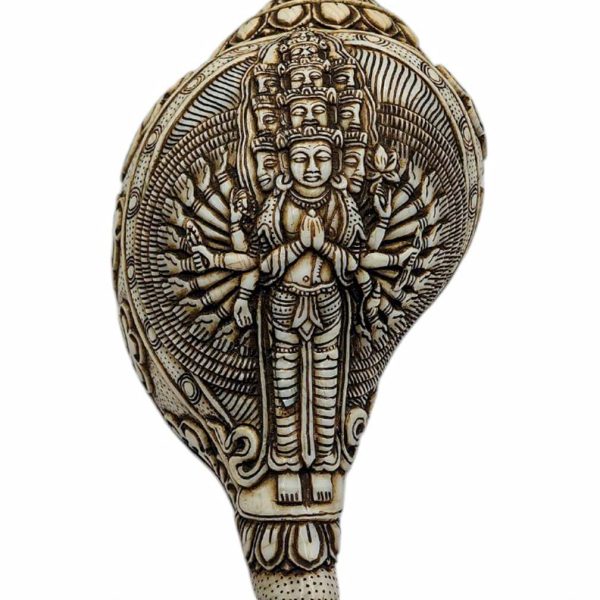 Conch Shell with Sahasrabhuja Avalokitesvara – Hand Carved