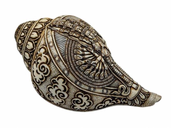 Conch Shell with Sahasrabhuja Avalokitesvara – Hand Carved